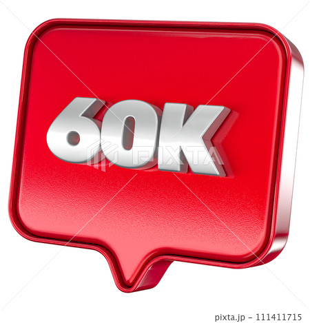 Follower 60k red sticker on white background Follower 60k red sticker on white background 111411715