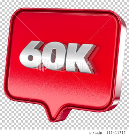 Follower 60k red sticker on white background Follower 60k red sticker on white background 111411715