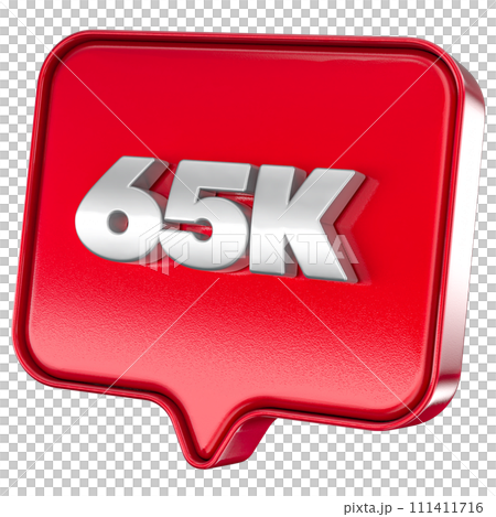 Follower 65k red sticker on white background Follower 65k red sticker on white background 111411716