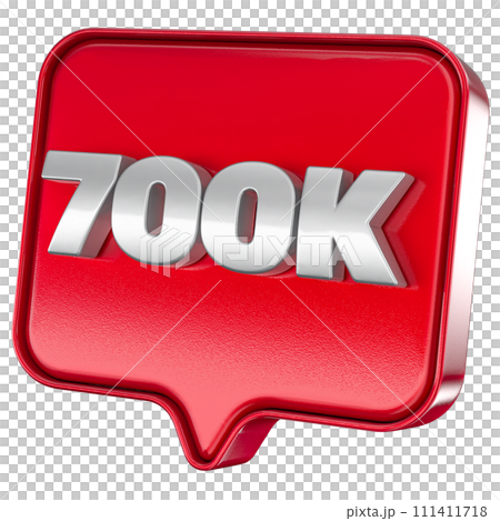 Follower 700k red sticker on white background Follower 700k red sticker on white background 111411718
