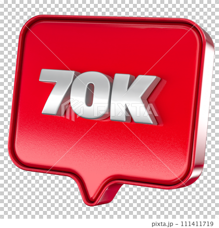 Follower 70k red sticker on white background Follower 70k red sticker on white background 111411719
