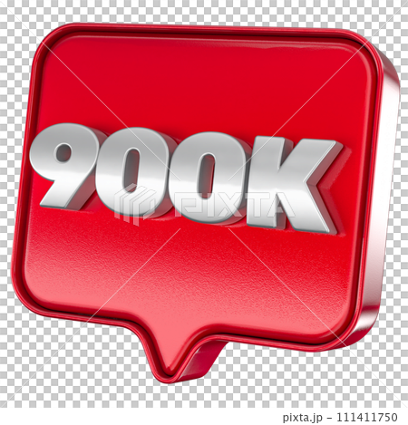 Follower 900k red sticker on white background Follower 900k red sticker on white background 111411750