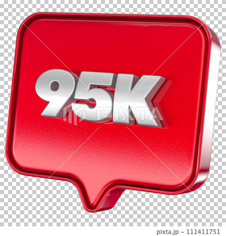 Follower 95k red sticker on white background 111411751