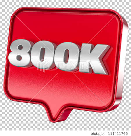 Follower 800k red sticker on white background Follower 800k red sticker on white background 111411766