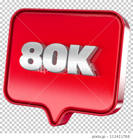 Follower 80k red sticker on white background Follower 80k red sticker on white background 111411768
