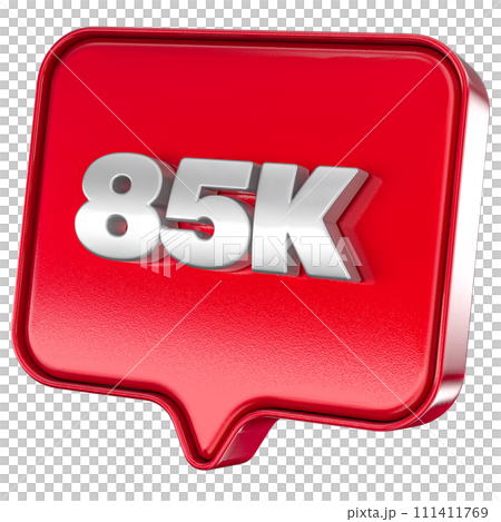 Follower 85k red sticker on white background Follower 85k red sticker on white background 111411769