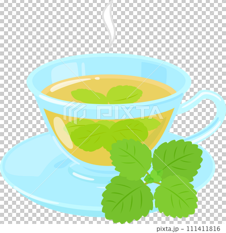 ティーカップに入ったレモンバームティー 111411816