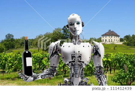 ロボットのワイン農家 ロボット ワイナリー 赤ワイン ブドウ畑 シャトー 農業 ビジネス AI生成 ロボットのワイン農家 ロボット ワイナリー 赤ワイン ブドウ畑 シャトー 農業 ビジネス AI生成 111412439