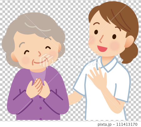 Caregiver care helper who is close to the elderly Caregiver care helper who is close to the elderly 111413170