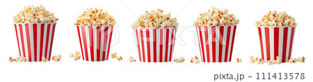 Popcorn tub vector set isolated on white background Popcorn tub vector set isolated on white background 111413578
