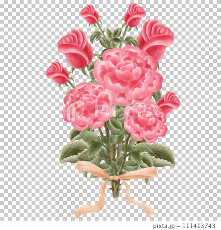 hand painted watercolor pink rose flower hand painted watercolor pink rose flower 111413743