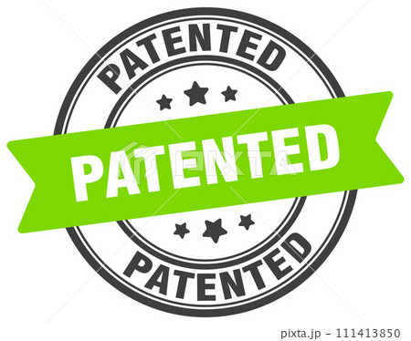 patented stamp. patented label on transparent background. round sign 111413850