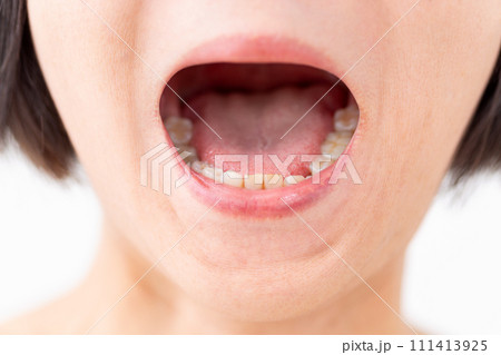 ミドル女性の口 111413925