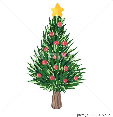 Hand drawn watercolor Christmas tree Hand drawn watercolor Christmas tree 111415712