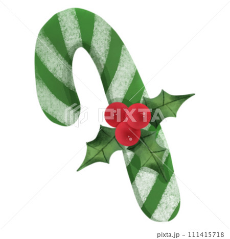 hand painted watercolor candy cane 111415718