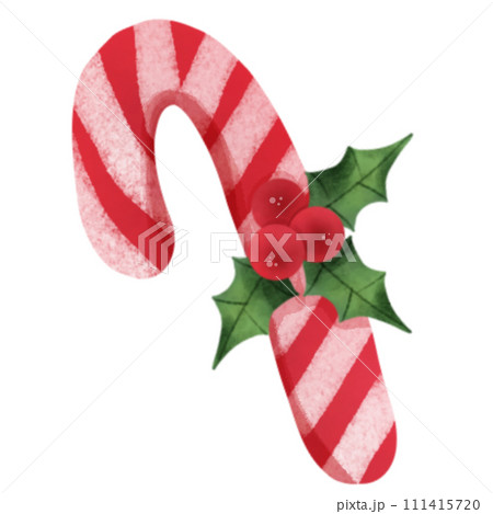 hand painted watercolor candy cane 111415720