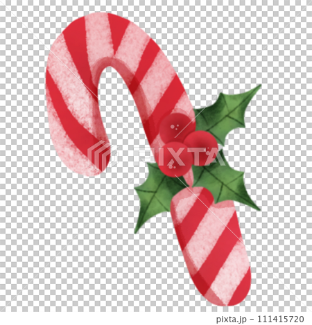 hand painted watercolor candy cane 111415720