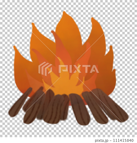 hand painted watercolor bonfire 111415840