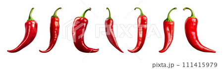 Red hot chili vector set isolated on white background Red hot chili vector set isolated on white background 111415979