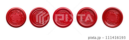 Red wax seal vector set isolated on white background 111416193