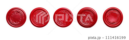 Red wax seal vector set isolated on white background 111416199