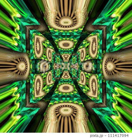 3D render plastic fractal background kaleidoscope 111417094