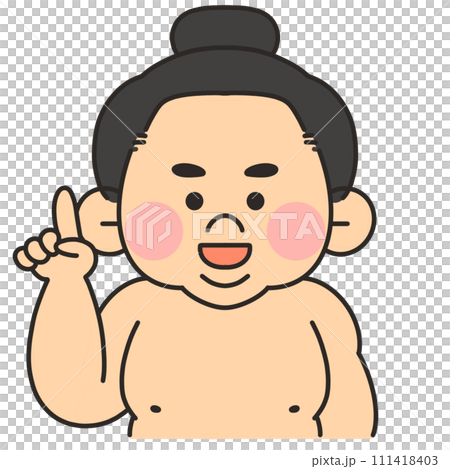相撲選手指點和解釋的插圖 相撲選手指點和解釋的插圖 111418403