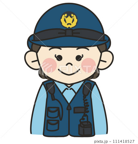 女性警察官が正面を向いているイラスト 111418527