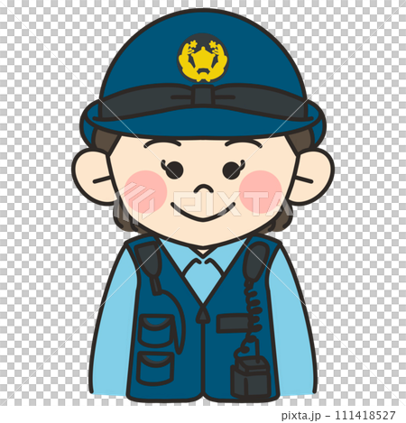 女性警察官が正面を向いているイラスト 111418527