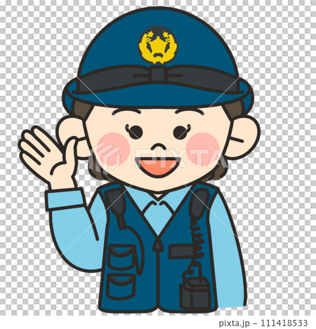 女警官舉手解釋的插圖 111418533