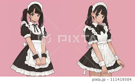 メイド服を着た可愛い少女（AI生成画像） 111419304