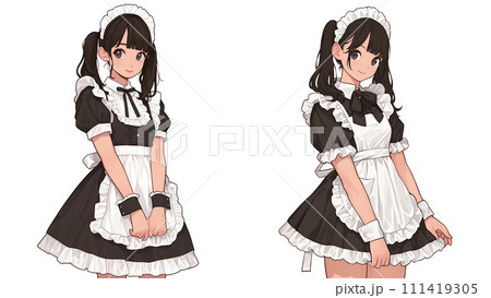 メイド服を着た可愛い少女（AI生成画像） 111419305