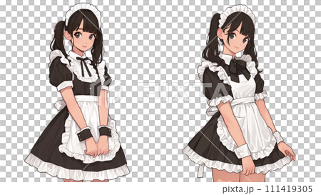 メイド服を着た可愛い少女（AI生成画像） 111419305