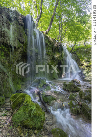 Hajsky waterfall, National Park Slovak Paradise, Slovakia 111419588