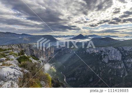 Mountain landscape width Canyon of Verdon River (Verdon Gorge) in Provence, France Mountain landscape width Canyon of Verdon River (Verdon Gorge) in Provence, France 111419885