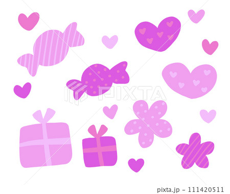 バレンタインのイラストのセット 111420511