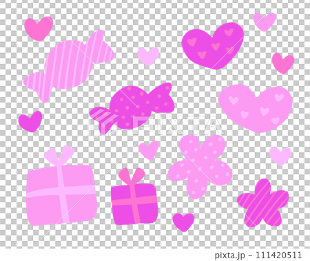 バレンタインのイラストのセット 111420511