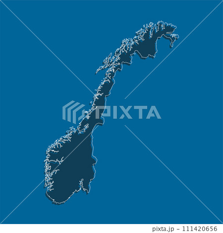 Vector outline map Norway, line border country Vector outline map Norway, line border country 111420656