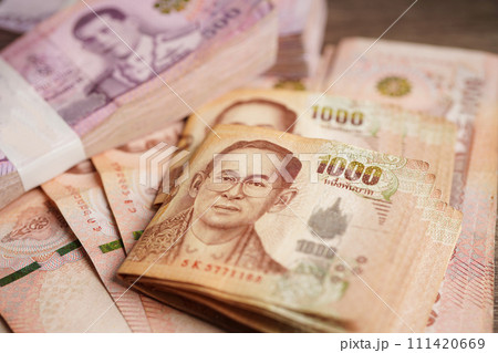 Thai baht banknote money, investment economy, accounting business and banking. Thai baht banknote money, investment economy, accounting business and banking. 111420669