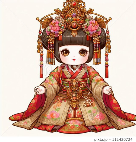 赤い衣装の女の子の人形 赤い衣装の女の子の人形 111420724