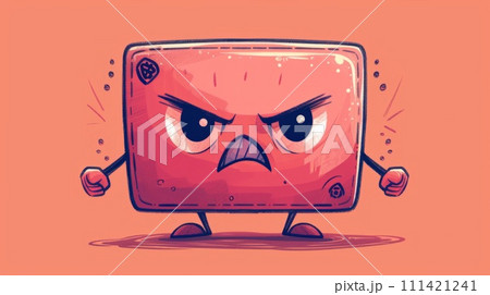 A cartoon character with angry eyes and a frown on its face, AI A cartoon character with angry eyes and a frown on its face, AI 111421241