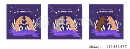 IWD Inspire Inclusion campaign, International Women's Day 2024 Square social media post template collection features variety of hands showing the heart gesture IWD Inspire Inclusion campaign, International Women's Day 2024 Square social media post template collection features variety of hands showing the heart gesture 111421477