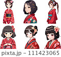 着物の女の子アニメ風イラスト 111423065