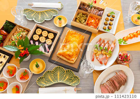 手作り洋風おせち料理 イタリアンおせち テーブルセッティング 111423110