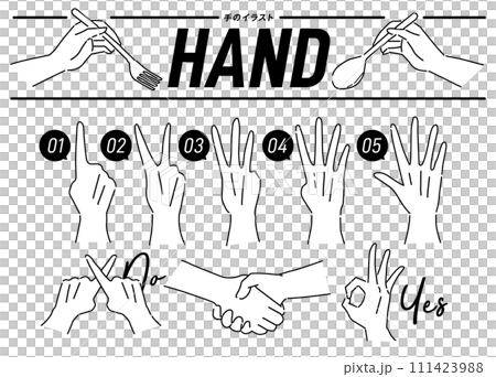 Hand sign hand illustration Hand sign hand illustration 111423988