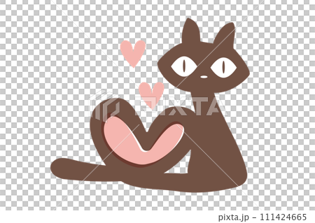 cat with heart shaped tail 111424665