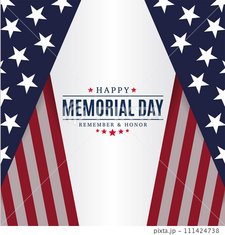 Colored memorial day template card Vector Colored memorial day template card Vector 111424738