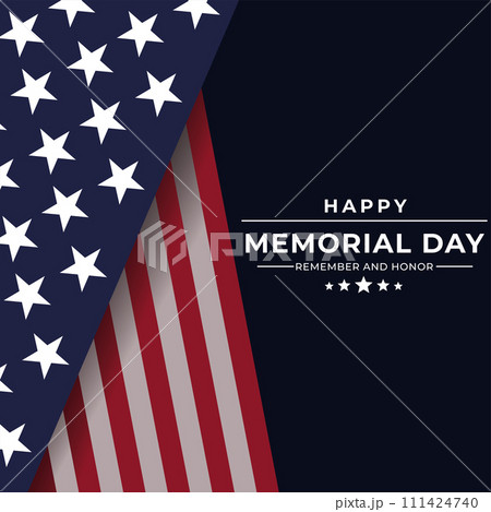 Colored memorial day template card Vector 111424740
