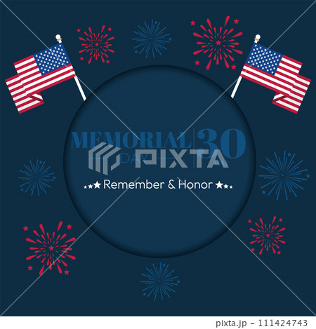 Colored memorial day template card Vector Colored memorial day template card Vector 111424743