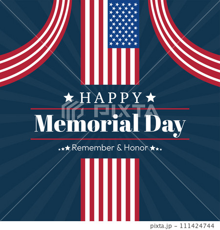 Colored memorial day template card Vector Colored memorial day template card Vector 111424744